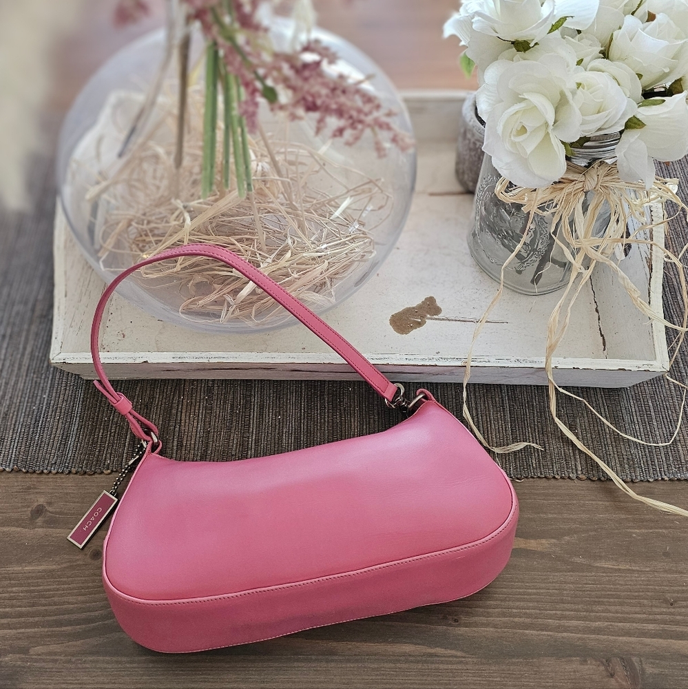 Vintage Coach Pearlized Nappa Leather Demi Shoulder Bag 8167 ( Pink ) - Picture 11 of 15